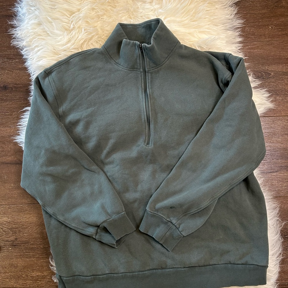 Lululemon Athletica Green Quarter-Zip Sweatshirt